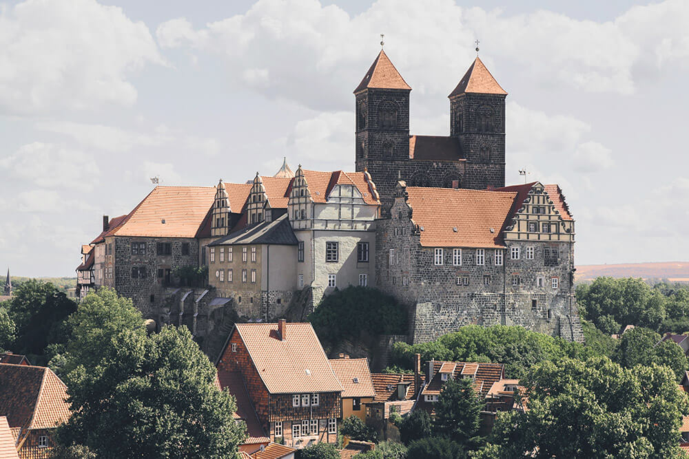 Blick auf Schloss Quedlinburg