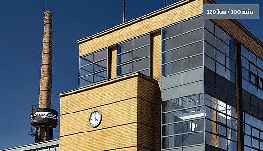 Das architektonische stilvolle Fagus Werk als UNESCO Stätte in Alfeld.